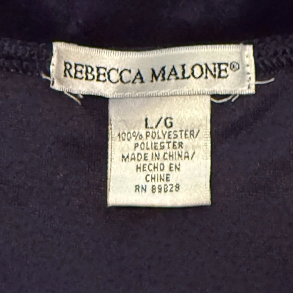Rebecca‎ Malone Womens L Velvet Track Jacket Full Zip Pockets Y2K Activewear